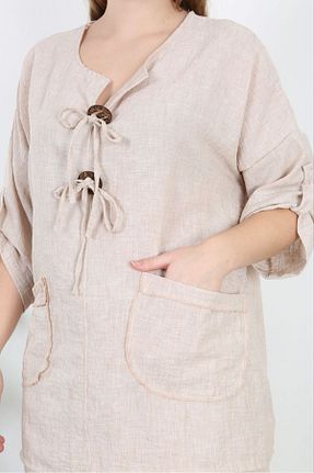 ست بالاتنه و پائین تنه نباتی زنانه کتان Aella - کد 921541647