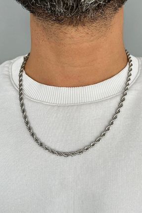 گردنبند استیل ( فولاد ) طوسی زنانه استیل (فولاد) Takıştır - کد 921532244