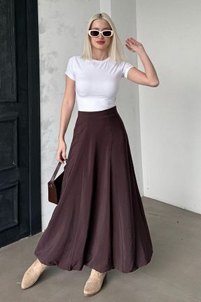 دامن قهوه ای زنانه چاپی Madmext - کد 921532676