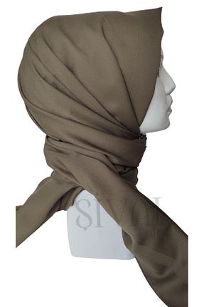 شال خاکی زنانه پنبه ای Aker - کد 855471931