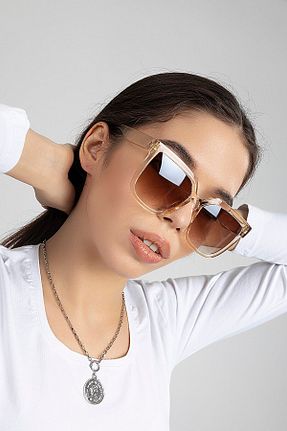 عینک آفتابی بژ زنانه UV400 Polo55 - کد 258254316