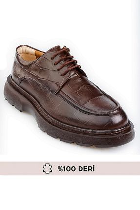 کفش کلاسیک قهوه ای مردانه چرم خالص maximoda - کد 921591002