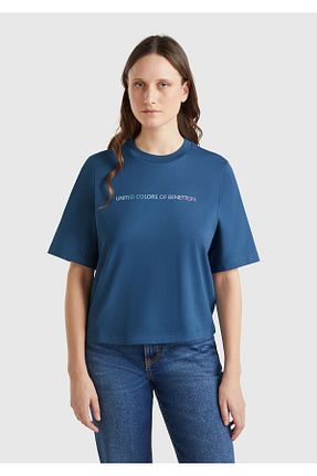 تیشرت اسپرت سرمه ای زنانه Boxy Benetton - کد 921565025