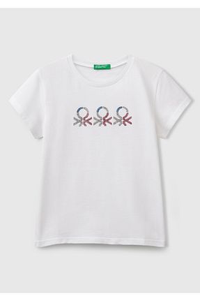 تیشرت اسپرت سفید بچه گانه پنبه ای Benetton - کد 930251465