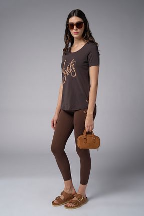 تیشرت قهوه ای زنانه رگولار bilcee - کد 921576081