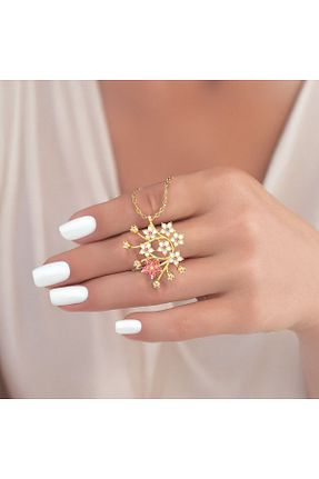 گردنبند نقره طلائی زنانه 925 عیار Indigo Takı - کد 921576145