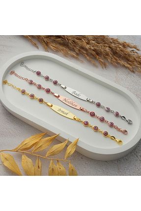 دستبند نقره طلائی بچه گانه 925 عیار Queen Silver Jewelry - کد 898627815