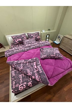 ست لحاف و روکش لحاف و روکش بالش دو نفره بنفش رافورس violacasa - کد 789059877