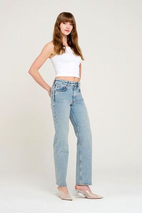 شلوار جین آبی زنانه پاچه زیپ دار Pantamo Jeans - کد 921577388