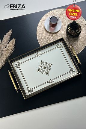 سینی سفید شیشه Enza - کد 921574339