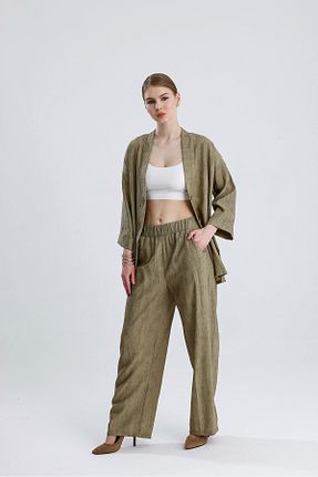 ست بالاتنه و پائین تنه خاکی زنانه بافتنی ikomteks - کد 921580568