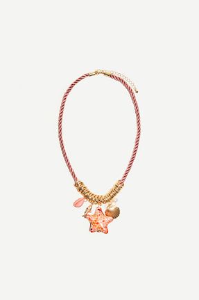 گردنبند جواهر صورتی زنانه سرامیک Bershka - کد 921577765
