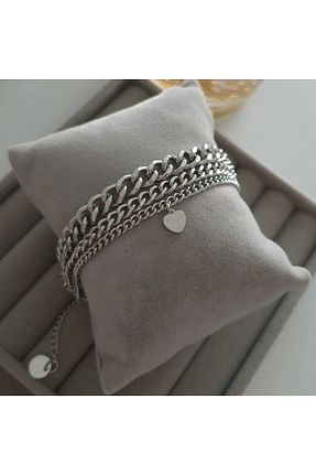 دستبند استیل (فولاد) طوسی زنانه استیل ضد زنگ Betül Çekiç - کد 921587648