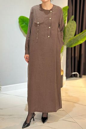 لباس حجاب قهوه ای زنانه رگولار Nuss - کد 921583739