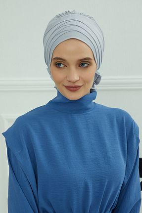 کلاه شنای حجاب طوسی زنانه Aisha