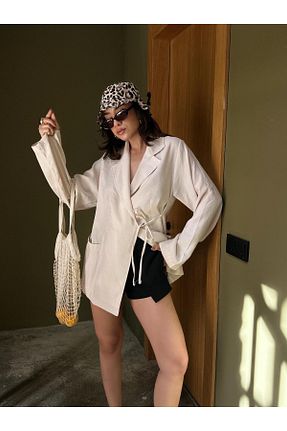 کت بلیزر طوسی زنانه پارچه minaaise - کد 921596675