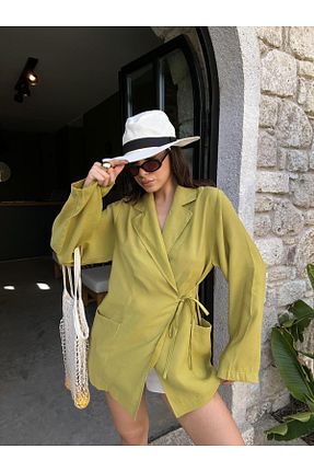 کت بلیزر سبز زنانه پارچه minaaise - کد 921596815