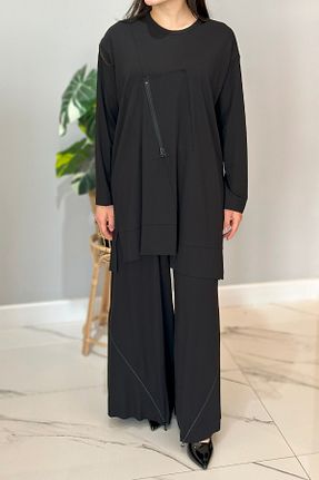 ست بالاتنه و پائین تنه حجاب مشکی زنانه رگولار Ceremony - کد 921600051