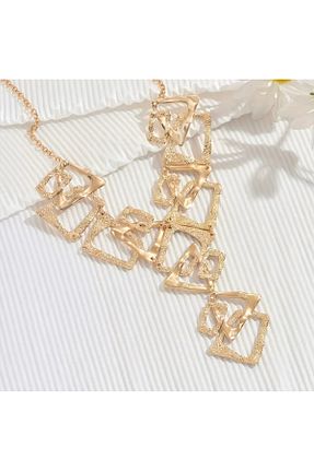 گردنبند جواهر زرد زنانه برنجی TAKİŞKO - کد 921604955