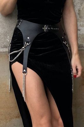 کمربند مشکی زنانه چرم مصنوعی Sweet Demon - کد 921607614