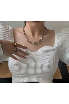 گردنبند نقره سفید زنانه 925 عیار EZEL - کد 921623468