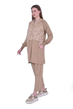 ست بالاتنه و پائین تنه حجاب طلائی زنانه رگولار Invee - کد 889432208