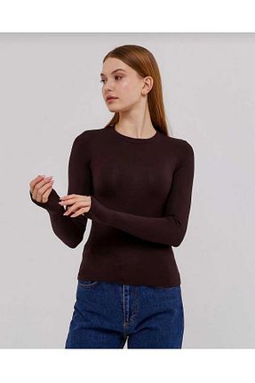 بلوز قهوه ای زنانه ساده YK FASHION - کد 880352920