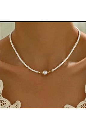 گردنبند جواهر سفید زنانه منجق MYSTERY TAKI AKSESUAR - کد 921632300