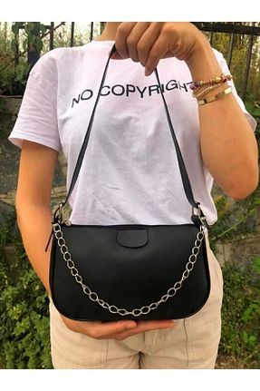 کیف دوشی مشکی زنانه پارچه ای Genel Markalar - کد 88558250