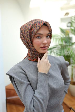 روسری نارنجی پنبه ای Silk Home - کد 921632417