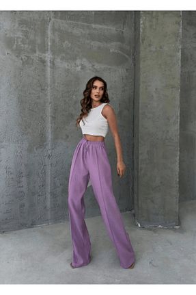 شلوار بنفش زنانه کتان LyLGyM FASSION IS PASSION - کد 922449282