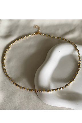 گردنبند جواهر طلائی زنانه برنجی gaila design - کد 921638975