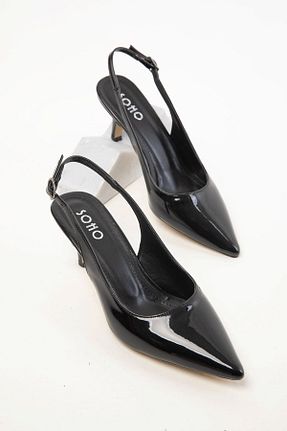 کفش پاشنه بلند کلاسیک مشکی زنانه چرم مصنوعی SOHO - کد 905026890