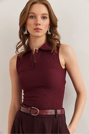 بلوز زرشکی زنانه ساده Olalook - کد 917527619