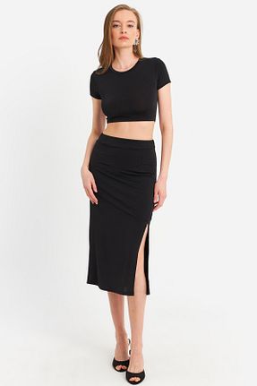 ست بالاتنه و پائین تنه مشکی زنانه بافت Cool & Sexy - کد 921075885