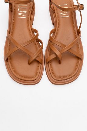 صندل قهوه ای زنانه پاشنه تخت luvishoes - کد 806451987