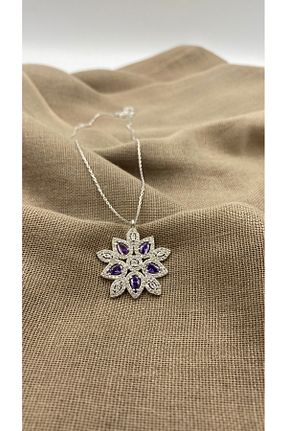 گردنبند نقره بنفش زنانه 925 عیار SURA SILVER - کد 917780492