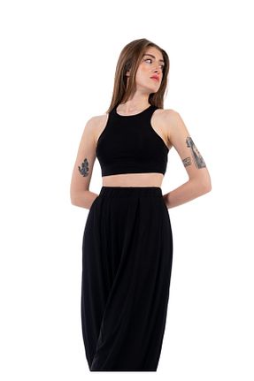ست بالاتنه و پائین تنه مشکی زنانه بافتنی Lubue - کد 917784629