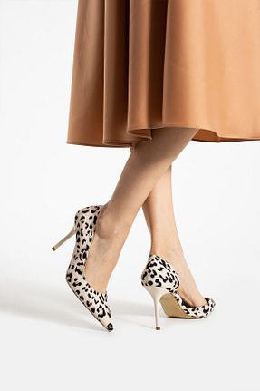 کفش استایلیتو بژ پاشنه نازک Güllü Shoes - کد 917804013