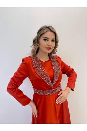 لباس نارنجی زنانه بافتنی White Corner - کد 917804420