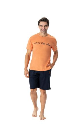 ست لباس راحتی نارنجی مردانه طرح دار U.S. Polo Assn. - کد 808115742
