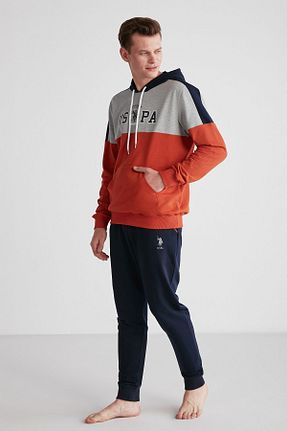 ست لباس راحتی نارنجی مردانه طرح دار U.S. Polo Assn. - کد 777194666