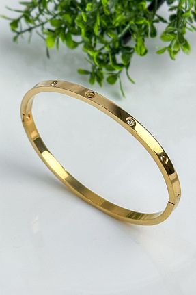 دستبند استیل (فولاد) طلائی استیل (فولاد) Enfes Takı - کد 917821197