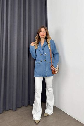 کت آبی زنانه اورسایز Sue Store - کد 917827398
