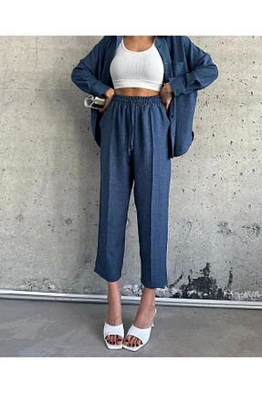 ست بالاتنه و پائین تنه آبی زنانه بافتنی BEST OF STORE - کد 903423998