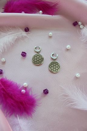 گوشواره استیل (فولاد) طوسی زنانه استیل (فولاد) Queennn - کد 906117100