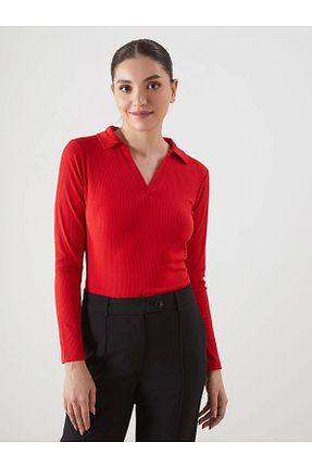 بادی قرمز زنانه یقه پولو LC Waikiki - کد 920759780