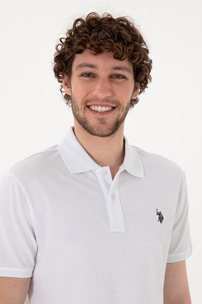 پولوشرت سفید مردانه پنبه ای U.S. Polo Assn. - کد 917843937