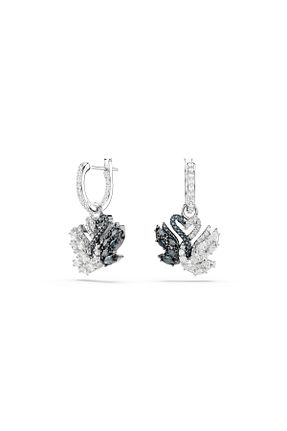 گوشواره جواهر قهوه ای رودیوم Swarovski - کد 897899960