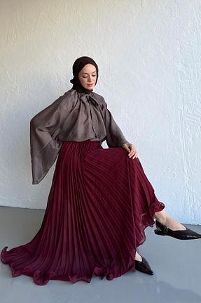 دامن زرشکی زنانه بافتنی Moca - کد 917965153
